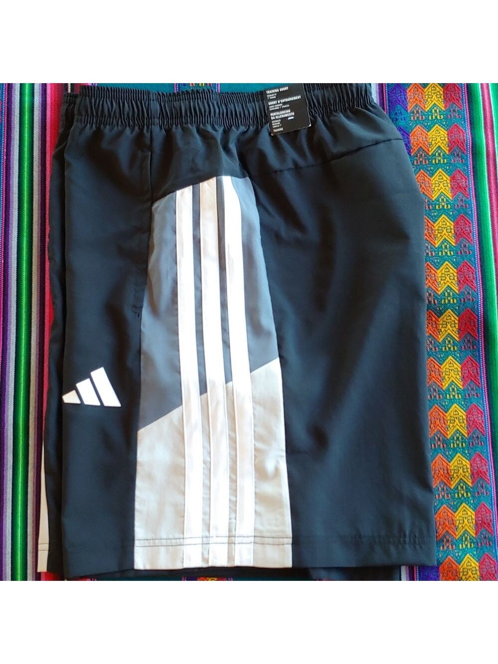 Adidas Men's Training Athletic Shorts Black and White Stripes Size Large NWT - Picture 11 of 16